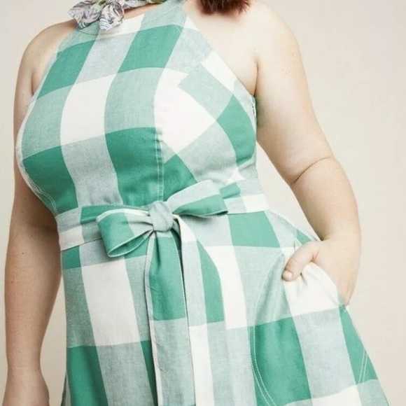 ⚡️SOLD⚡️Anthropologie Gingham Retro Midi Dress - Picture 3 of 8